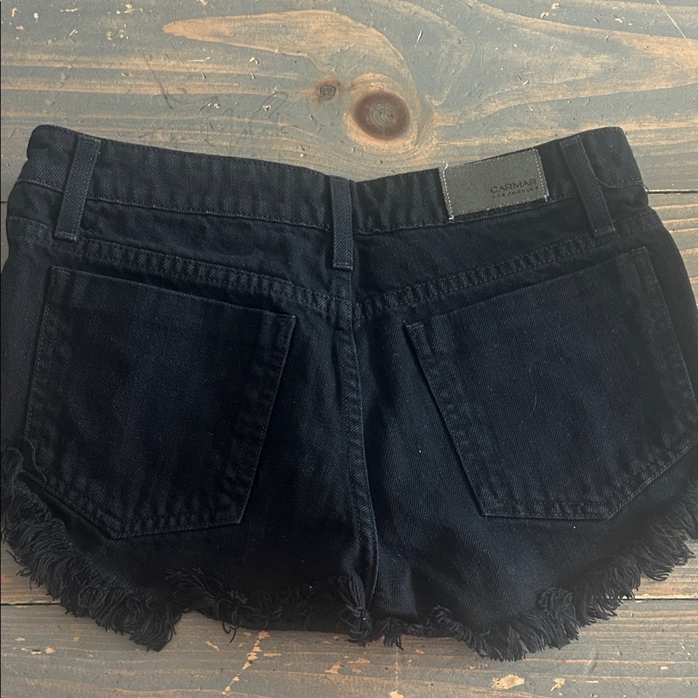 Carmar Black Distressed Frayed Hem Denim Shorts - Picture 4 of 4